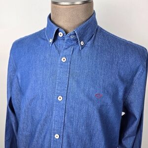 OSCAR De La Renta- Mens XL Soft Brushed Denim Tailored Fit Button L/S Shirt